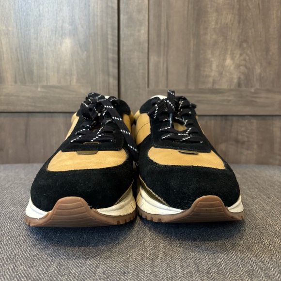 Madewell Kickoff Trainer Sneakers size 10 Suede and Leather Black and Camel Tan - Picture 3 of 12